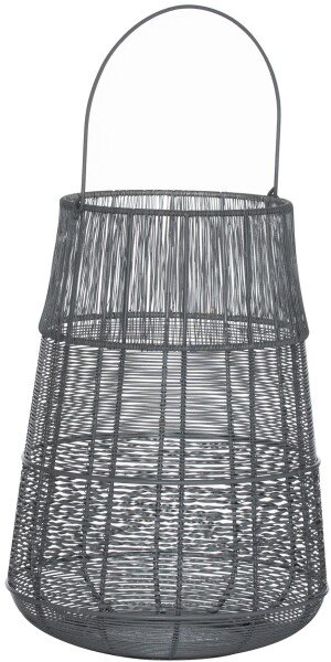 Large Wire Silver And Grey Glowray Conical Lantern