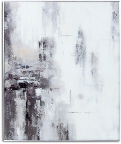 Hand Painted Black And White Soft Abstract Painting