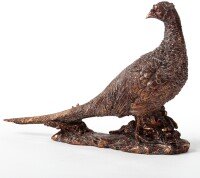 Antique Silver Cock Pheasant Ornament