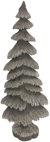 Carved Wood Effect Grey Large Snowy Tree