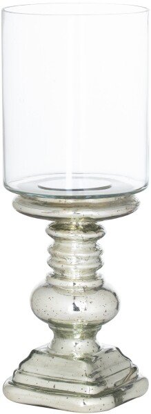 Mercury Effect Base Glass Top Squat Candle Pillar Holder