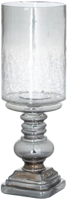 The Noel Collection Smoked Midnight Glass Candle Holder