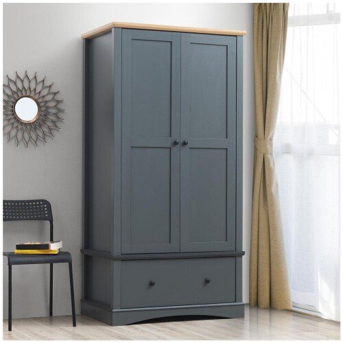 Carden Grey 3 Piece Bedroom Set (2 Door Wardrobe, 3+2 Chest, 3 Drawer Bedside)