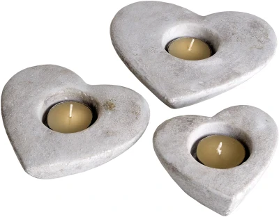 Set Of Three Heart Tea Light Holders