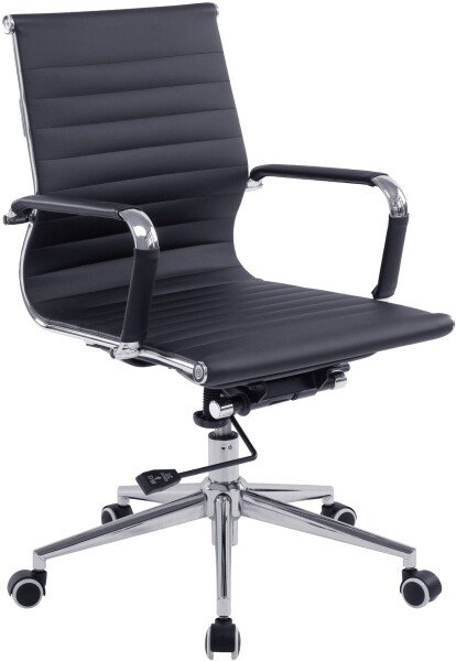 Nautilus Aura Medium Leather Executive Chair - Black