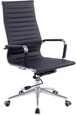 Nautilus Aura Contemporary High Back Bonded Leather Executive Armchair - Chrome Base