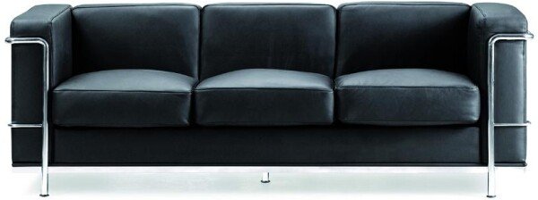 Nautilus Belmont Contemporary Cubed Leather Faced Three Seater Chair