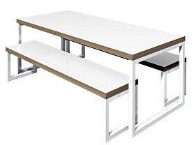 Frövi Block Steel White Medium Table
