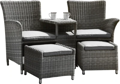 Paris Fixed Companion Set With Pull-out Footstools