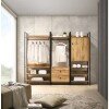 Zahra 3 Piece Bedroom Furniture Set Open Wardrobes - Wotan Oak