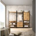 Zahra 3 Piece Bedroom Furniture Set Open Wardrobes - Wotan Oak