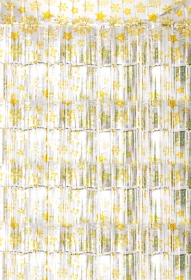 Shimmer Tinsel Curtain Christmas Snow Design 2.5m x 1m