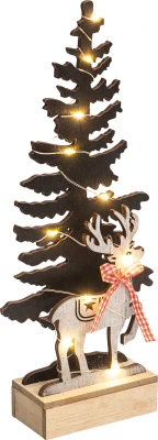 St Helens Home And Garden Battery Operated Wooden Christmas Tree Light Effect