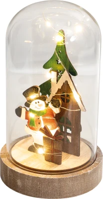 St Helens Home And Garden Battery Powered Light Up Cloche Christmas Scene
