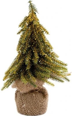 St Helens Home And Garden Decorative Gold Finish Mini Christmas Tree In Hessian Bag