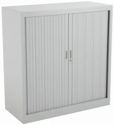 TC Talos Metal Tambour Cupboard with 2 Shelves - 1050mm High