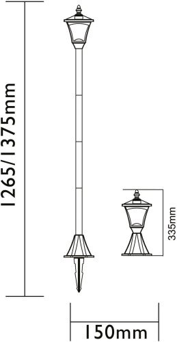Luxform Lighting Solar Casablanca Lamp Post Light In Black