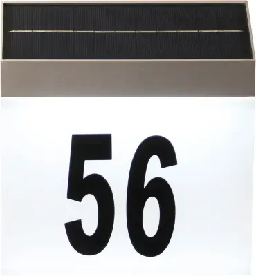 Luxform Lighting Solar Cornwall House Number Wall Light