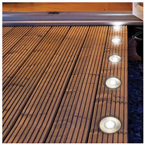 Luxform Lighting Darwin 12v Deck Light In Stainless Steel