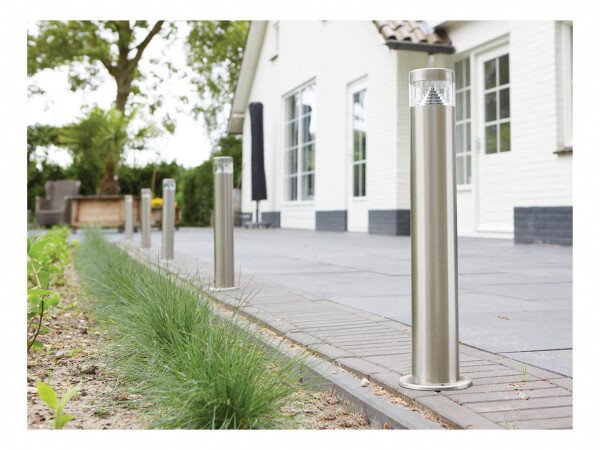 Luxform Lighting Canberra Tall Post Light In Stainless Steel