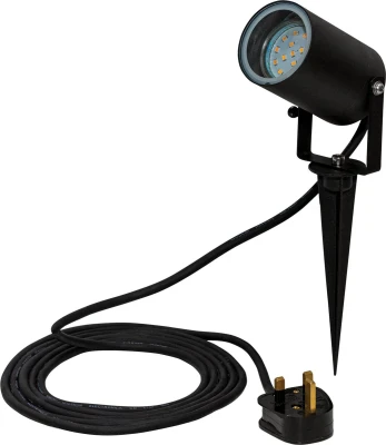 Luxform Lighting Onyx Water Resistant 230v 4w Led Outdoor Spotlight With Ground Spike And 3m Mains Cable