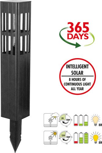 Luxform Lighting Polaris Intelligent Solar Led Square Bollard Post Light 20 Lumen
