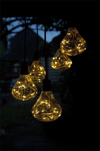 Luxform Lighting Bubbles Battery Powered Pendulum 5x Hanging Lights With 24 Hour Timer