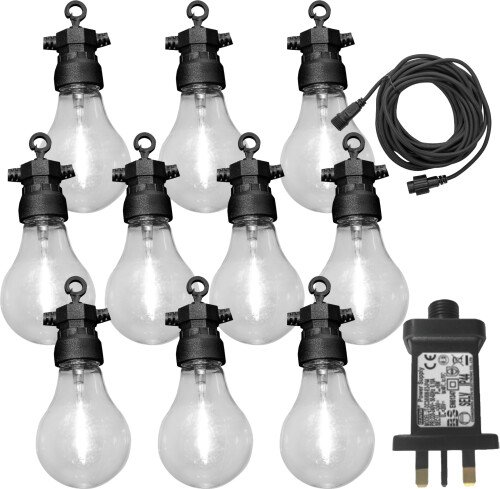 Luxform Lighting Tahiti 24v 10 Pack Party Lights With Warm White Bulbs