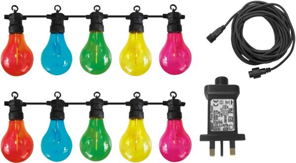 Luxform Lighting Maui 24v 10 Pack Party Lights With Multi-coloured Bulbs