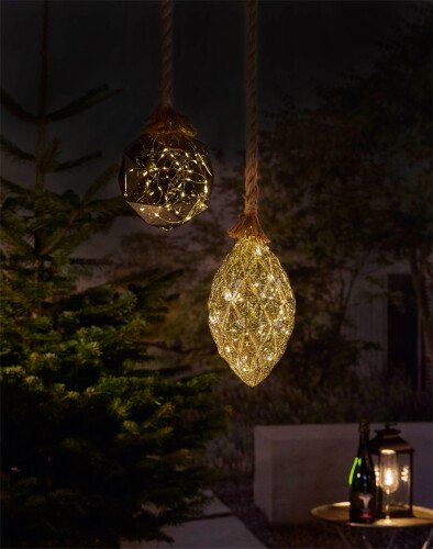 Luxform Battery Operated Hemp Rope Light With Pine Cones