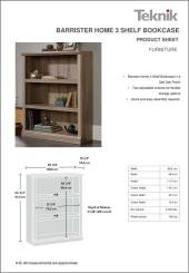 Barrister Home 3 Shelf Bookcase