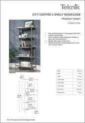 City Centre Five Shelf Bookcase