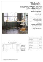 Industrial Style L Shaped Desk Charter Oak
