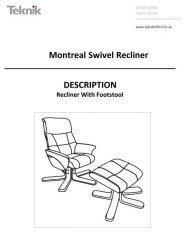 Montreal Luxury Recliner Instructions