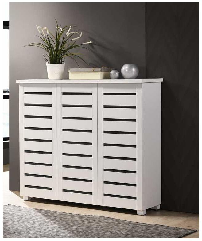 Essentials 3 Door Shoe White No 10 Furniture