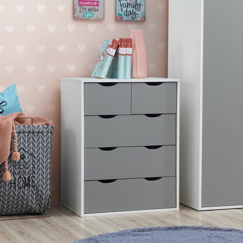 Alton 3 Piece Bedroom Set (2 Door Wardrobe, 3+2 Chest, 2 Drawer Bedside) Grey