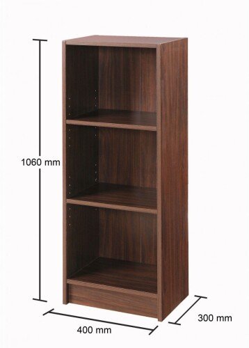 Essentials Medium Narrow Bookcase - Walnut