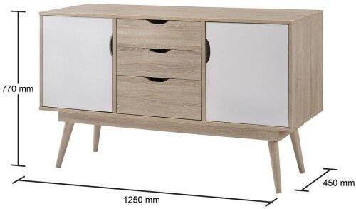 Alford Sideboard With 2 Doors & 3 Drawers