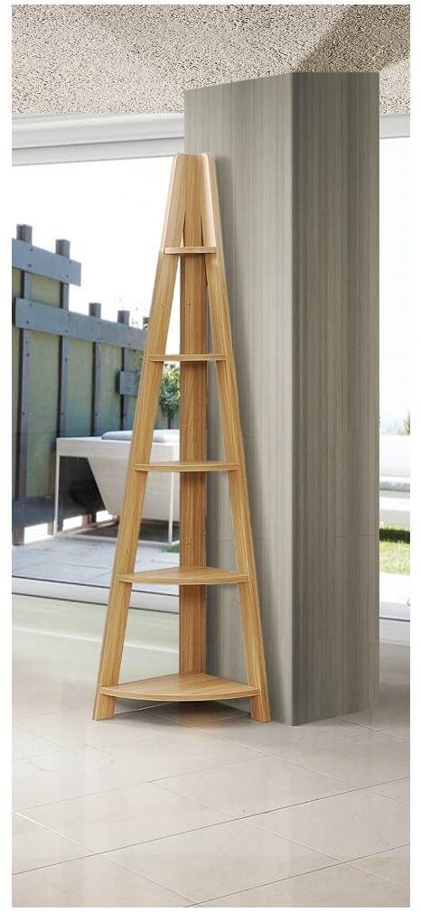 Riva Corner Ladder Bookcase Oak No 10 Furniture