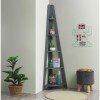 Riva Corner Ladder Bookcase - Dark Grey