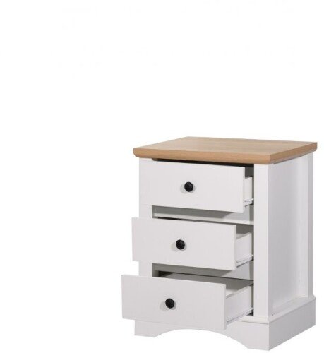 Carden Nightstand With 3 Drawers - White