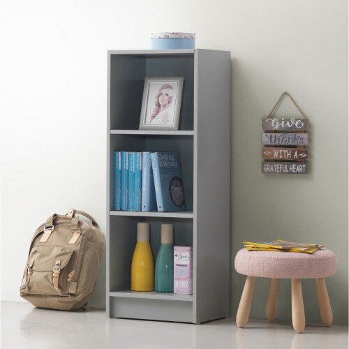 Essentials Medium Narrow Bookcase - Light Grey