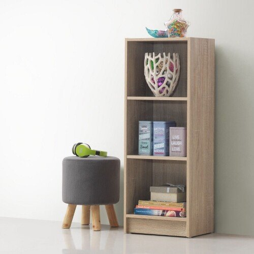 Essentials Medium Narrow Bookcase - Light Oak