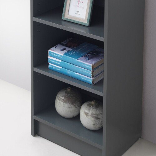 Essentials Small Narrow Bookcase - Dark Grey