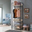 Zahra Open Narrow Wardrobe With 4 Shelves - Ash Oak
