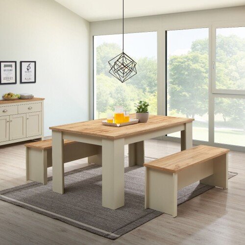 Lisbon Dining Table 120 Cm With 2 Benches