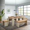 Lisbon Dining Table 120 Cm With 2 Benches 2 Stools